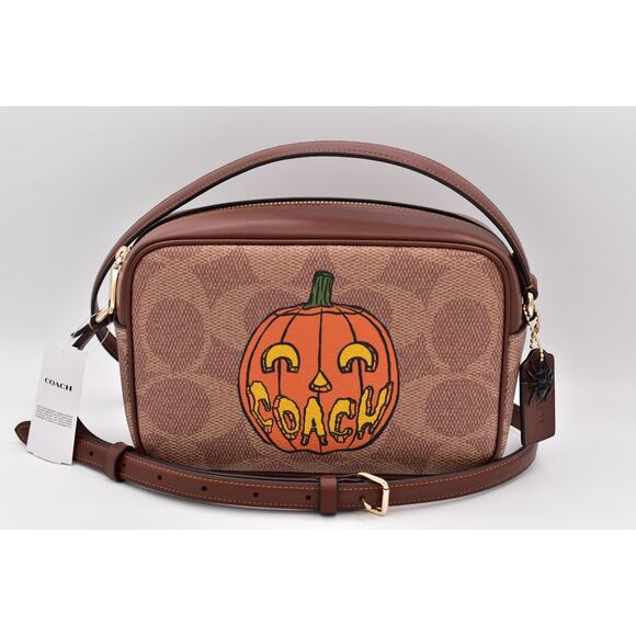Coach Jamie Camera Bag In Signature Canvas With Halloween Print Pumpkin NWT 2025 - Picture 1 of 16